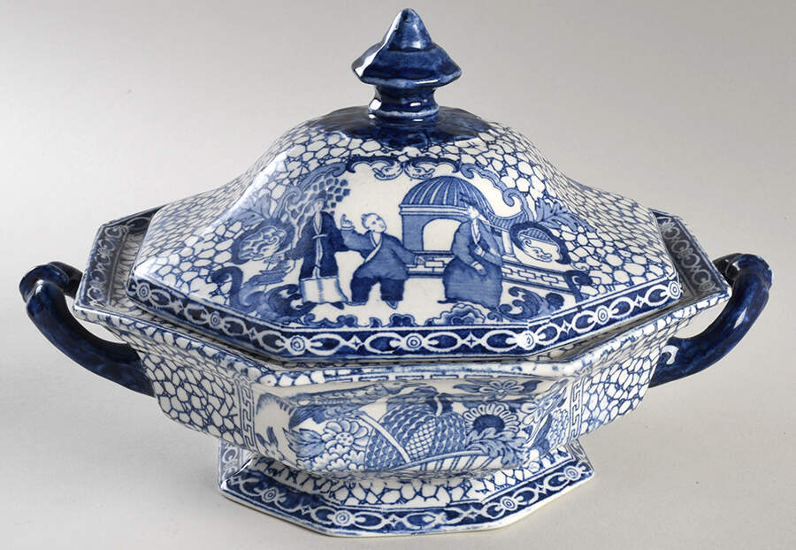 Chinese Bird Round Covered Vegetable by Adams China-1