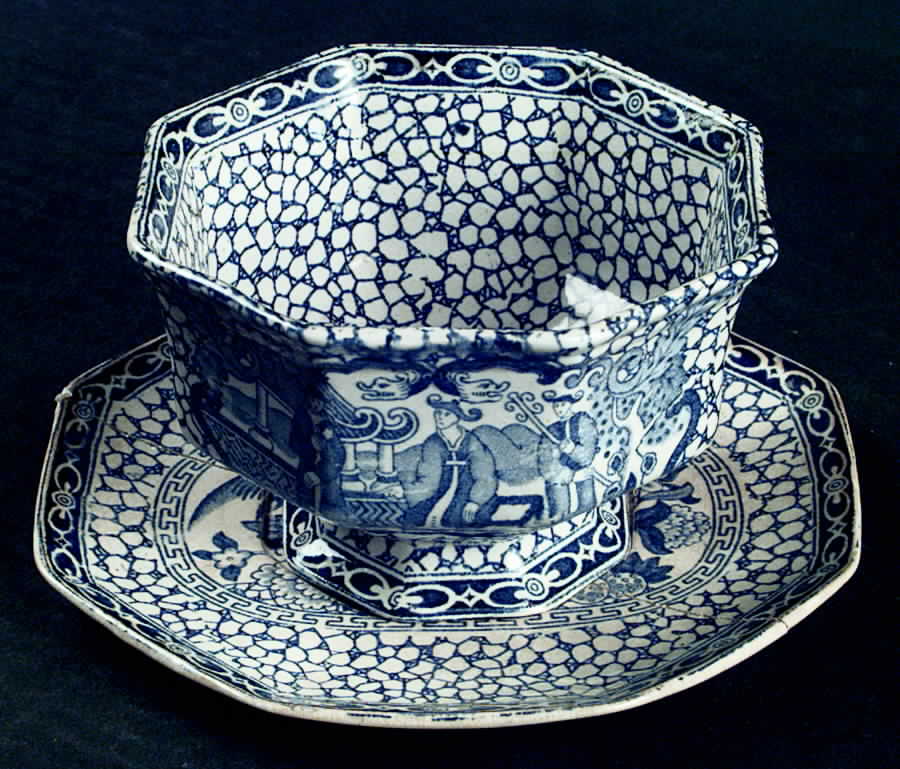 Chinese Bird Gravy Boat & Underplate by Adams China-1