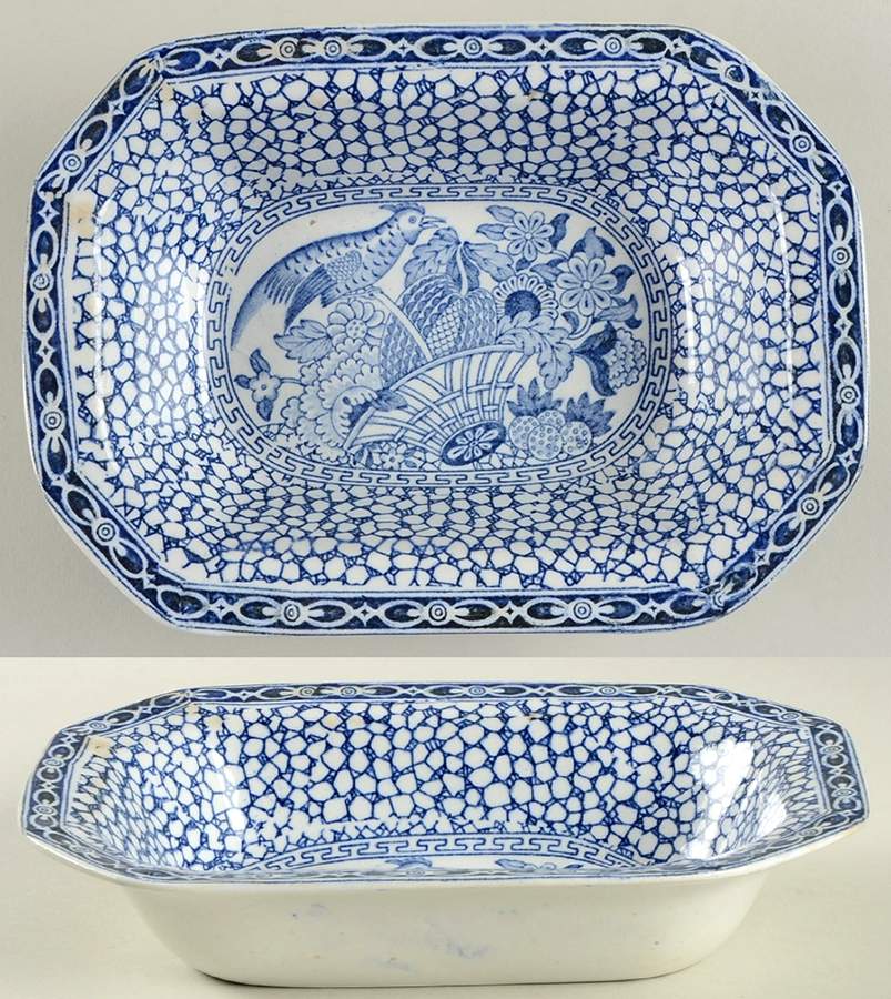 Chinese Bird 8" Oval Vegetable Bowl by Adams China-1