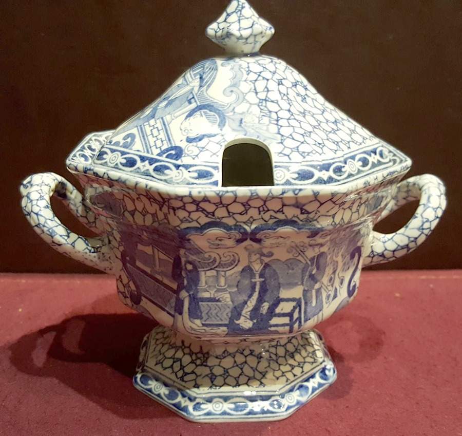 Chinese Bird Sauce Boat & Lid by Adams China-1