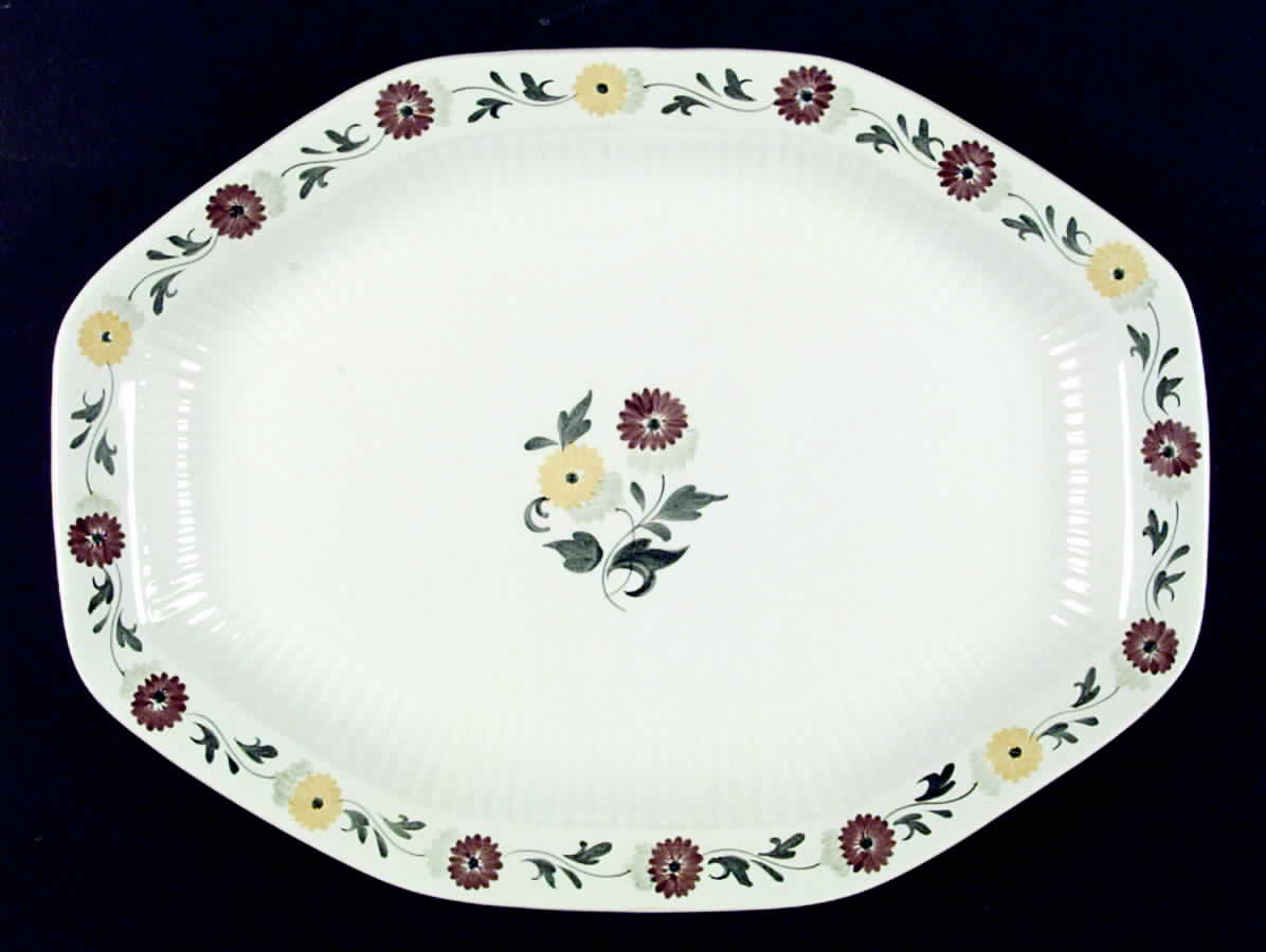 Pompon 13" Oval Serving Platter by Adams China-1