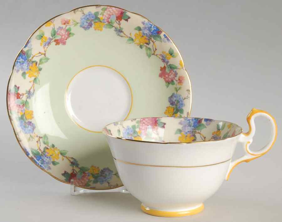 AYN64 Footed Cup & Saucer Set by John  Aynsley & Sons-1
