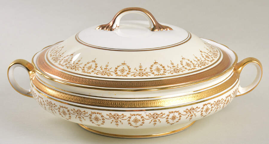 Gold Dowery Round Covered Vegetable by John  Aynsley & Sons-1