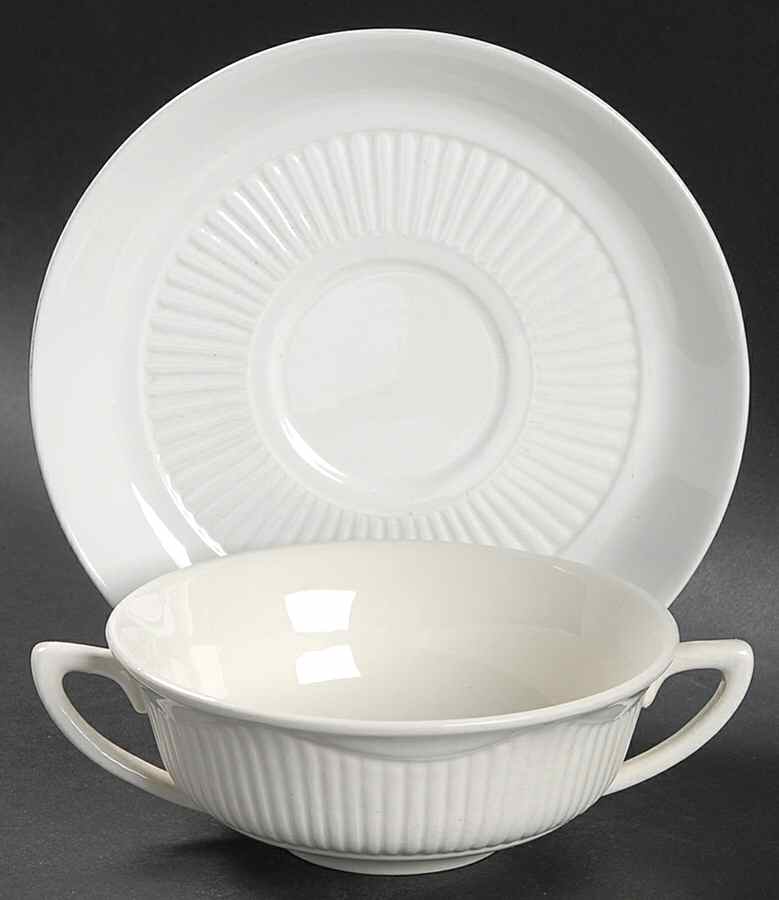 Empress Flat Cream Soup Bowl & Saucer Set by Adams China-1