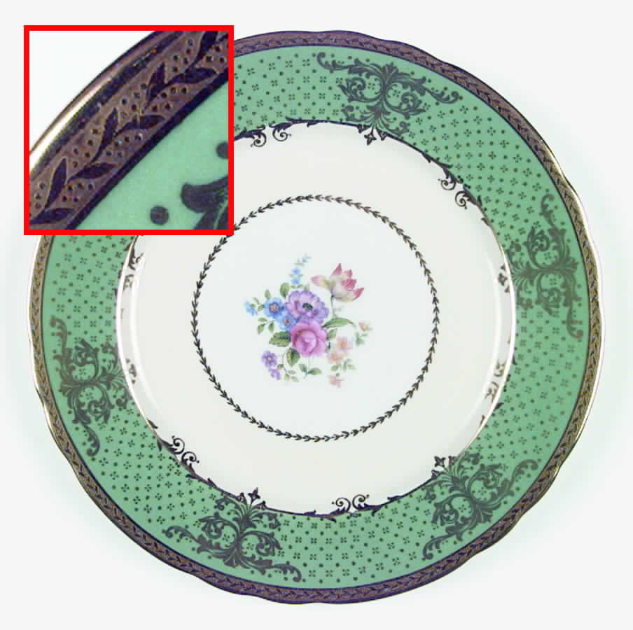 Limoges (Green, Scalloped) Dinner Plate by John  Aynsley & Sons-1