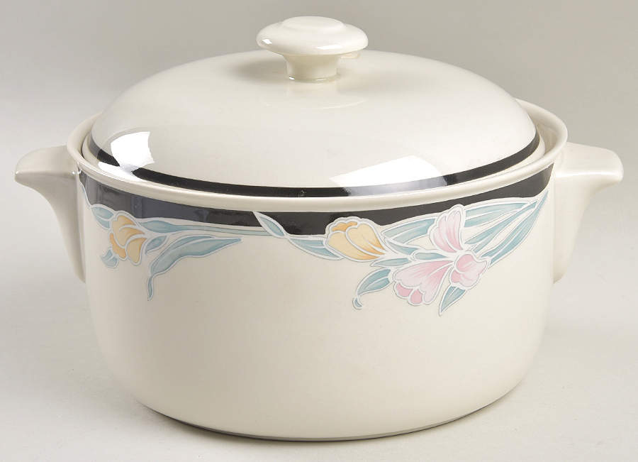 Black Orchid 1.75 Qt Round Covered Casserole by Adams China-1