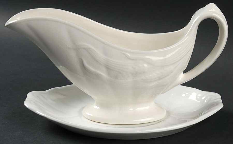 Ceres White Gravy Boat & Underplate by Adams China-1
