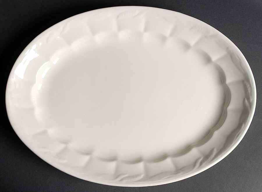 Ceres White 16" Oval Serving Platter by Adams China-1