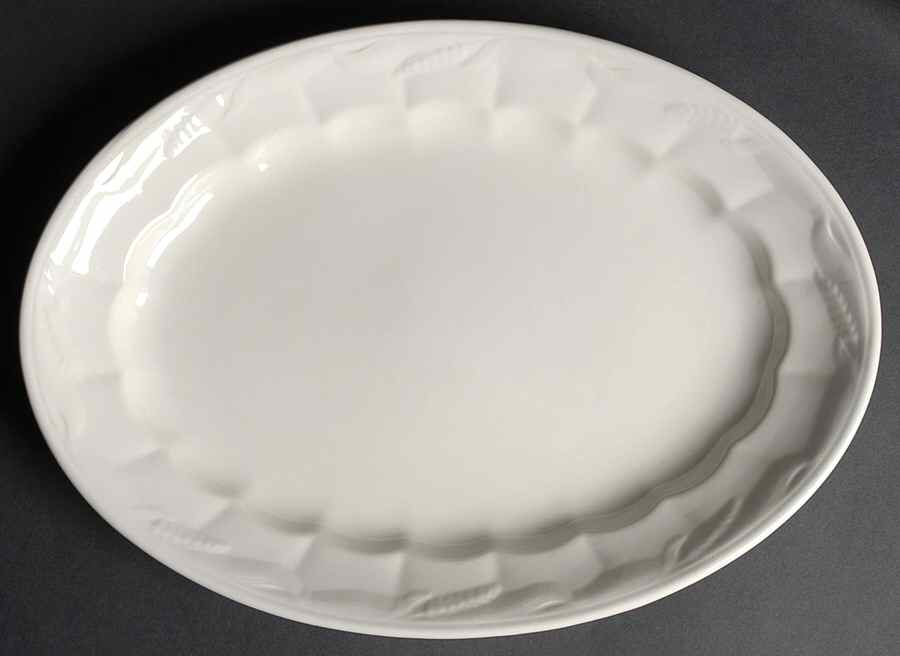 Ceres White 14" Oval Serving Platter by Adams China-1