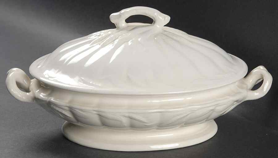 Ceres White Oval Covered Vegetable by Adams China-1