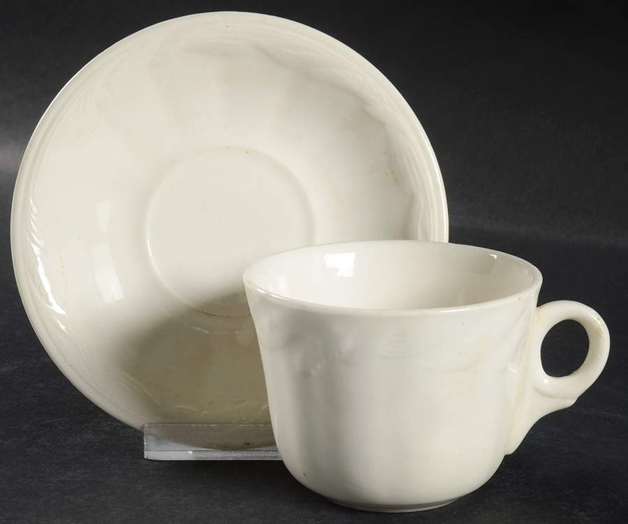 Ceres White Flat Cup & Saucer Set by Adams China-1