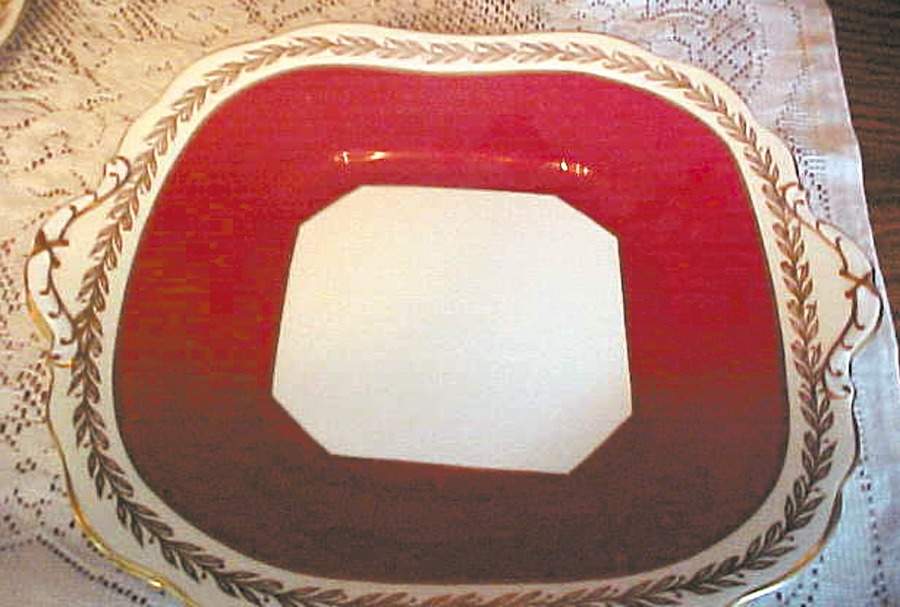 AYN68 Square Handled Cake Plate by John  Aynsley & Sons-1