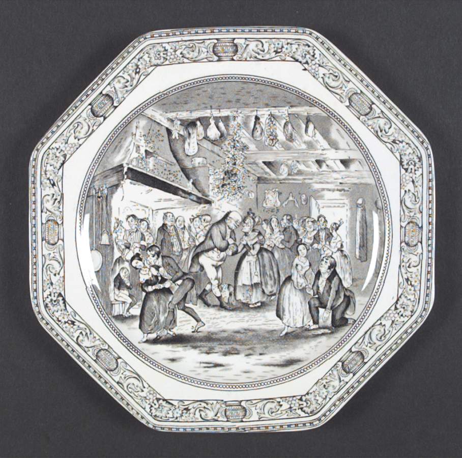 Dickens Black Salad Plate by Adams China-1