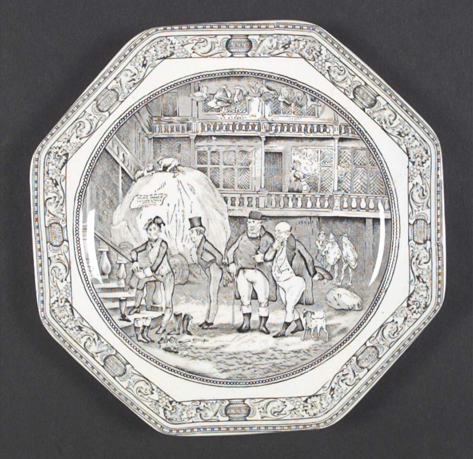 Dickens Black Salad Plate by Adams China-1