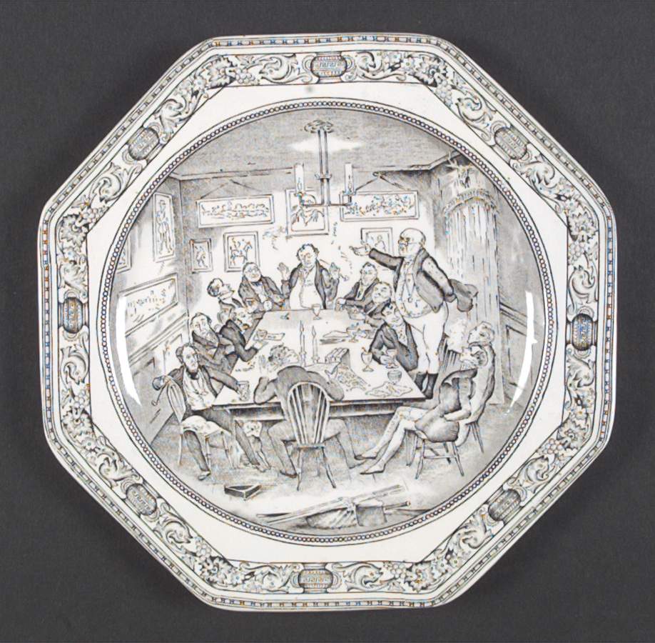 Dickens Black Salad Plate by Adams China-1