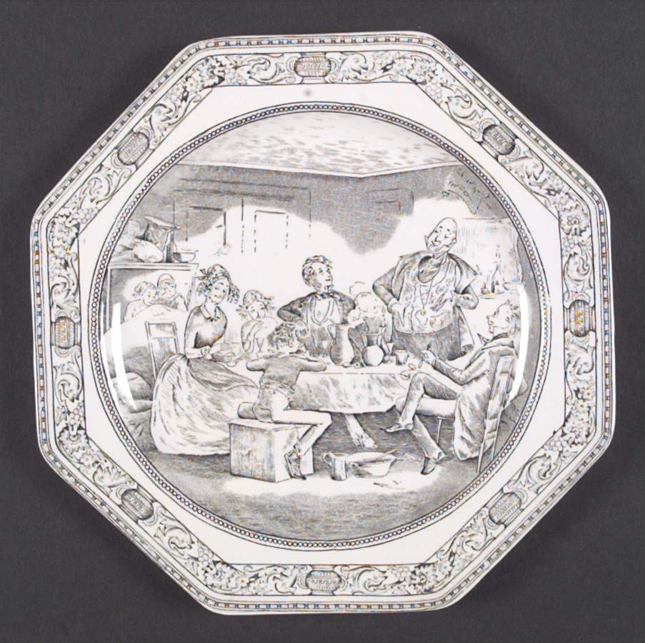 Dickens Black Salad Plate by Adams China-1