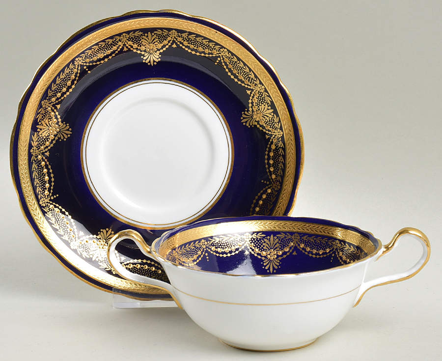 7321 Footed Cream Soup Bowl & Saucer Set by John  Aynsley & Sons-1