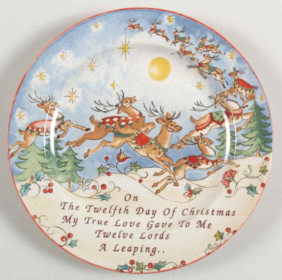 Twelve Days of Christmas Salad Plate by 222 Fifth (PTS)-1