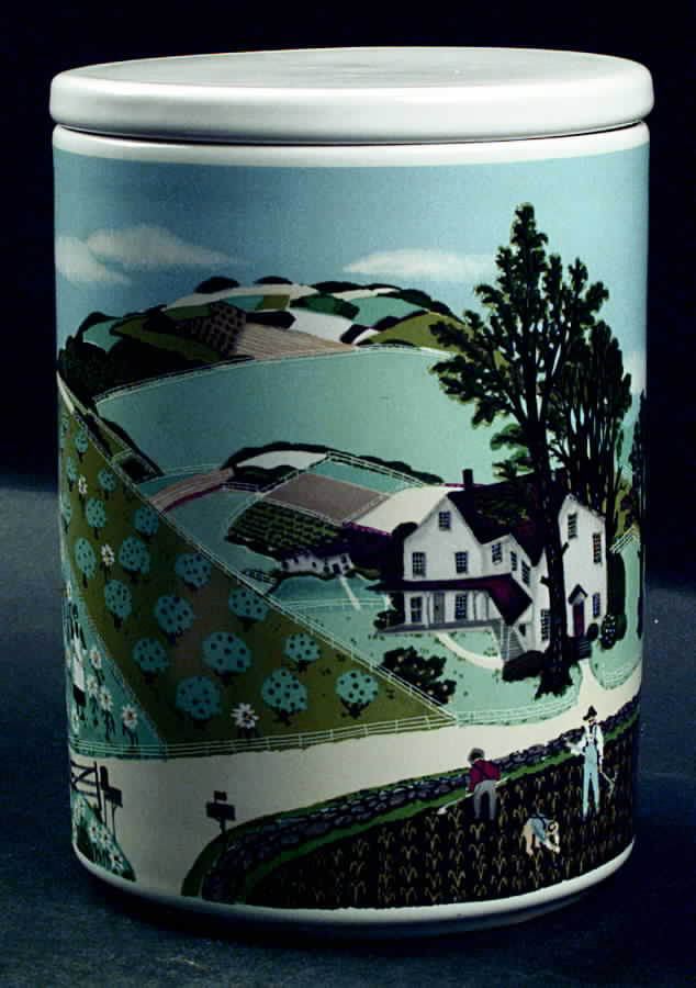 Country Village Canisters 6" Storage Jar & Lid by Avon-1