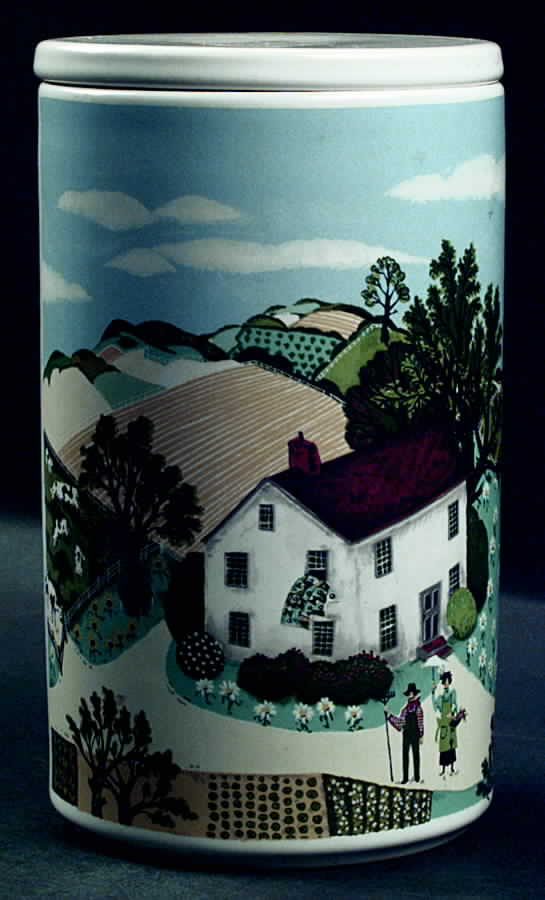 Country Village Canisters 8" Storage Jar & Lid by Avon-1