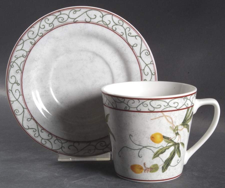 Floral Vine Flat Cup & Saucer Set by American Atelier-1