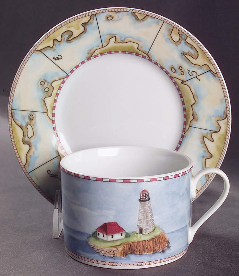 Signals Flat Cup & Saucer Set by American Atelier-1