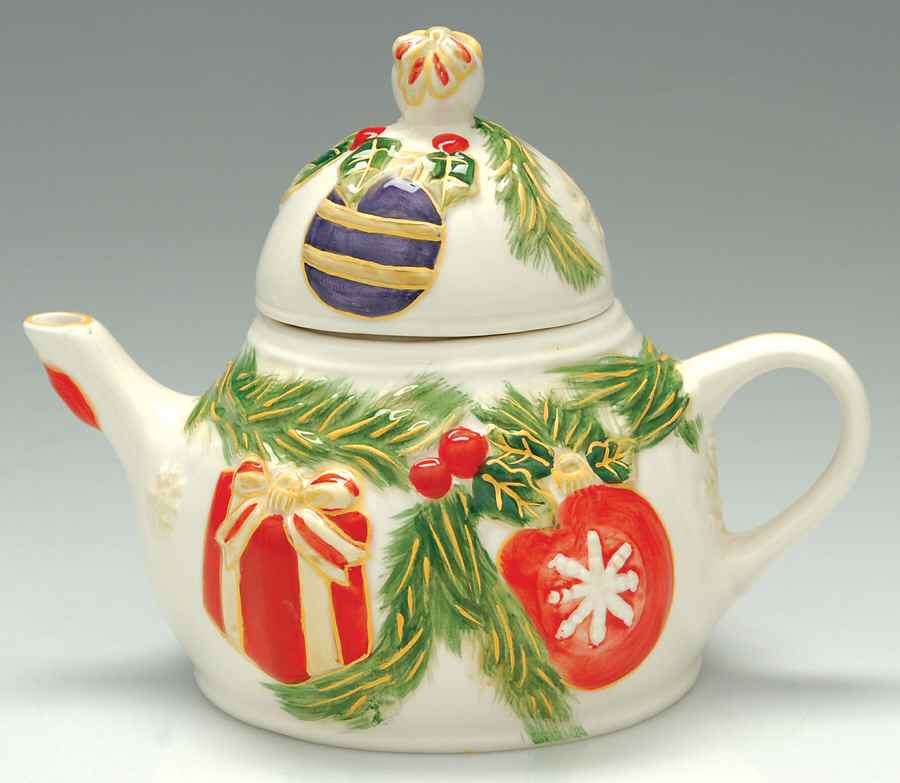 Ornaments Sculpted Teapot & Lid by American Atelier-1