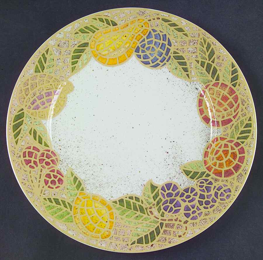 Mosaic Fruit Dinner Plate by American Atelier-1