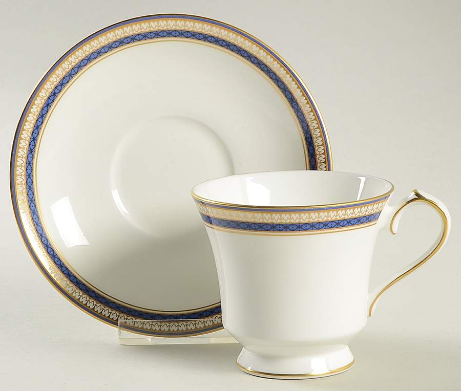 Blue Orient Footed Cup & Saucer Set by John  Aynsley & Sons-1