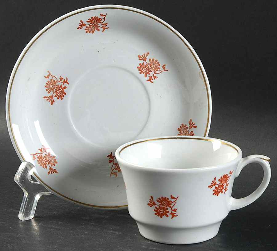 ARA68 Flat Demitasse Cup & Saucer Set by Arabia of Finland-1