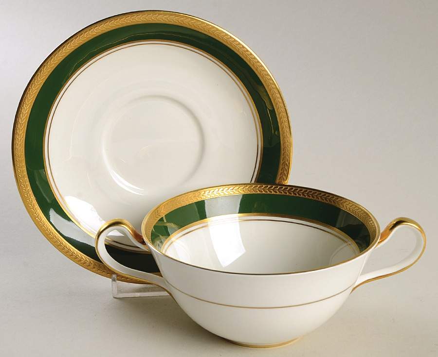Citation Flat Cream Soup Bowl & Saucer Set by John  Aynsley & Sons-1