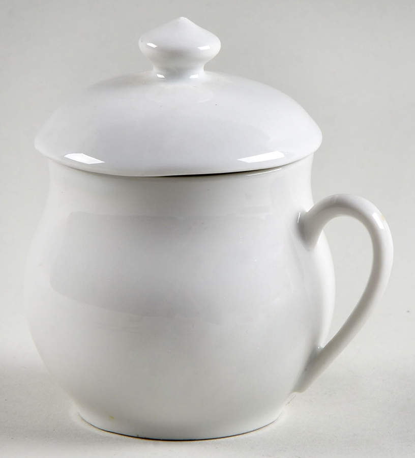 Classic Whiteware 2 Pc Pot de Creme w/Lid & Base by Apilco-1