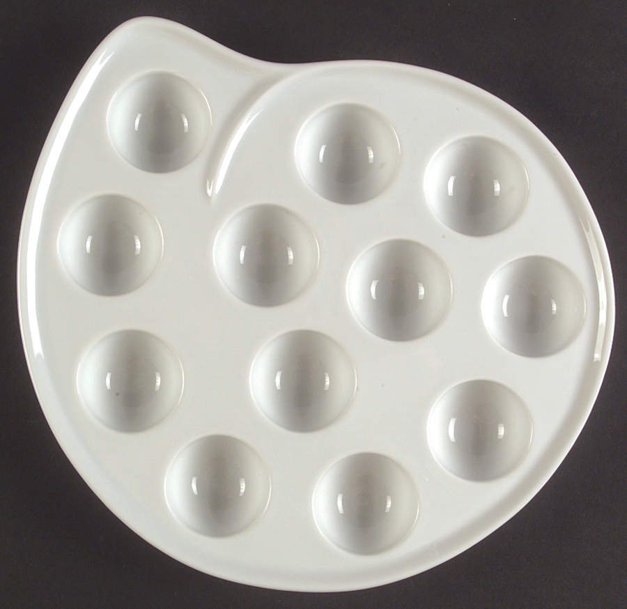 Classic Whiteware 12 Hole Escargot/Snail Dish by Apilco-1