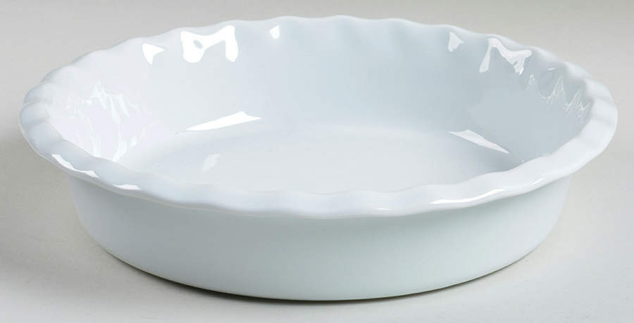 Classic Whiteware Ruffled Edge Pie Serving Plate by Apilco-1