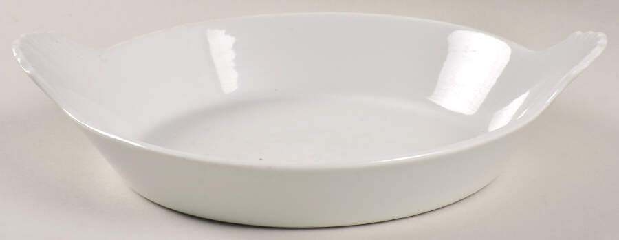Classic Whiteware 9" Eared Round Egg Dish by Apilco-1