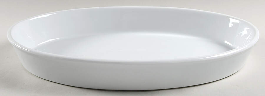 Classic Whiteware 16" Oval Baker by Apilco-1