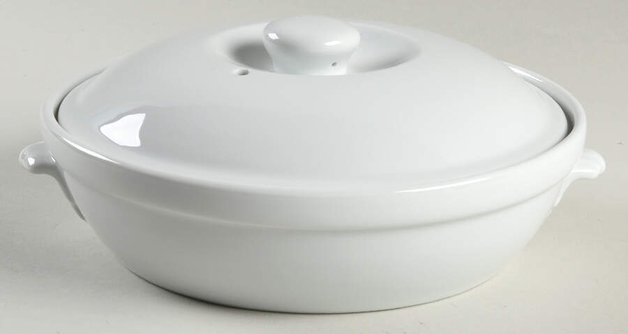 Classic Whiteware 7" Round Entree Dish & Lid by Apilco-1