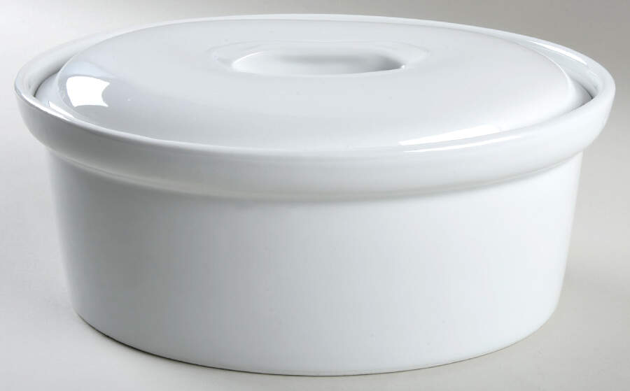 Classic Whiteware 2 Quart Oval Covered Casserole by Apilco-1
