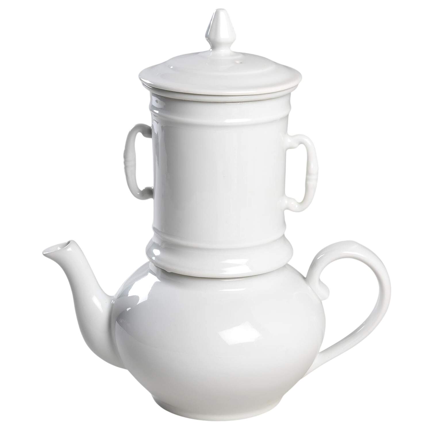 Classic Whiteware Coffee Brewer & Lid with Filter & Infuser by Apilco-1