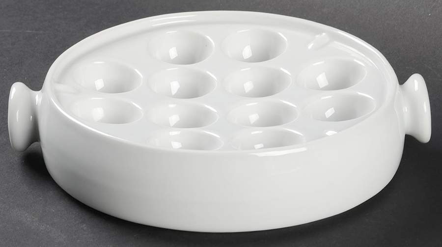 Classic Whiteware 12 Hole Escargot/Snail Dish by Apilco-1