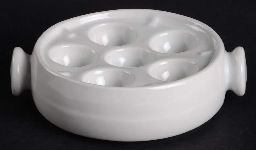 Classic Whiteware 6 Hole Escargot/Snail Dish by Apilco-1