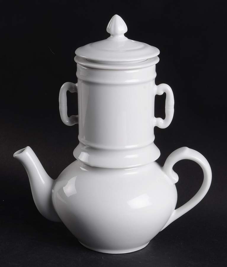 Classic Whiteware Coffee Brewer & Lid with Filter & Infuser by Apilco-1