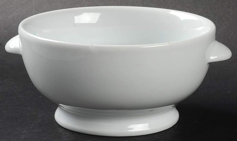 Classic Whiteware Individual Handled Soup Bowl by Apilco-1