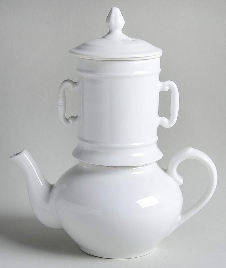 Classic Whiteware Small Coffee Brewer W/ Lid, Filter & Infuser by Apilco-1