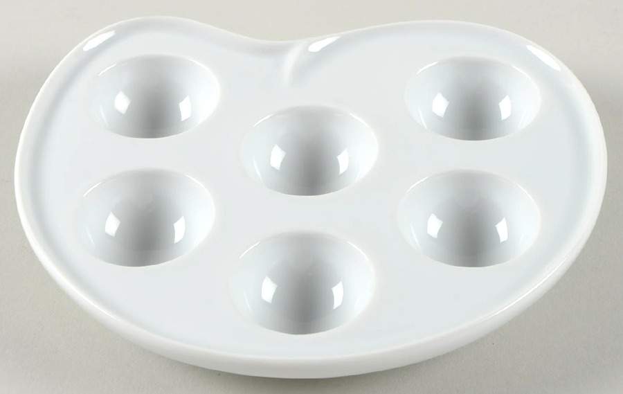 Classic Whiteware 6 Hole Escargo/Snail Dish by Apilco-1