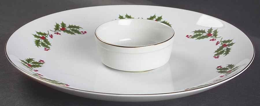 Christmas Holly (Porcelain) 1 Piece Chip & Dip by All the Trimmings-1