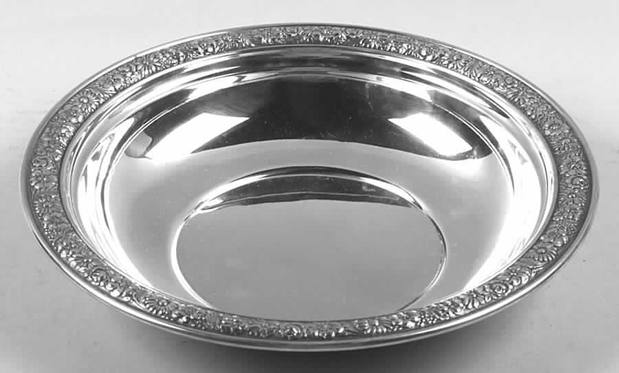Bridal Bouquet (Sterling, Hollowware) Medium Sterling Round Vegetable Bowl by Alvin-1