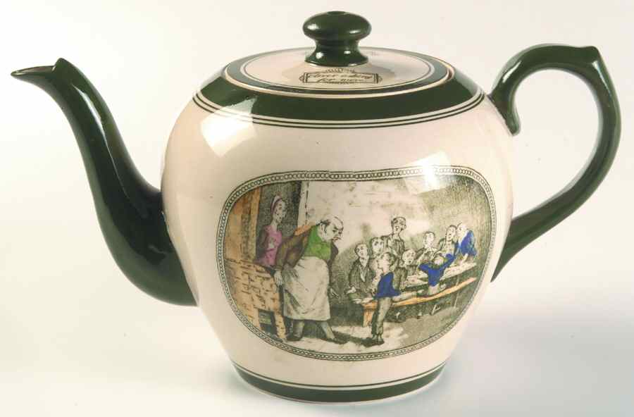 Dickens Green Teapot & Lid by Adams China-1