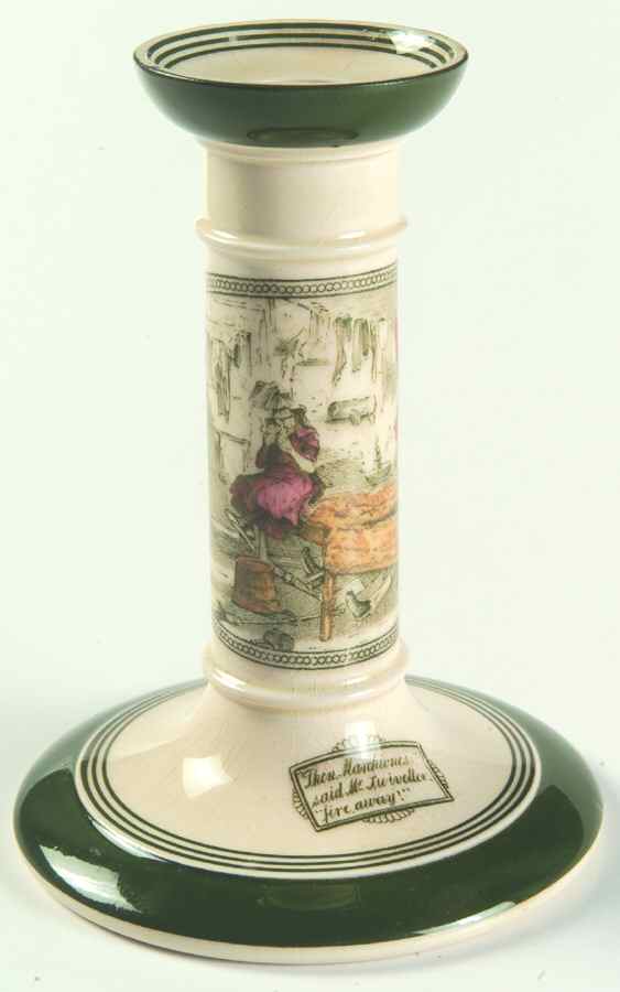 Dickens Green 5" Candlestick by Adams China-1