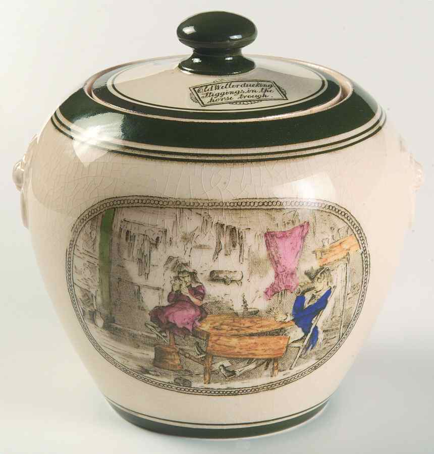 Dickens Green Sugar Bowl & Lid by Adams China-1